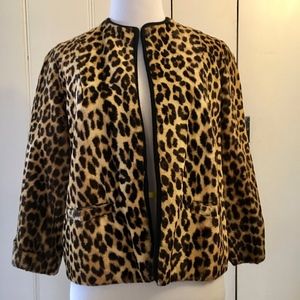 Vintage Leopard print jacket, faux fur